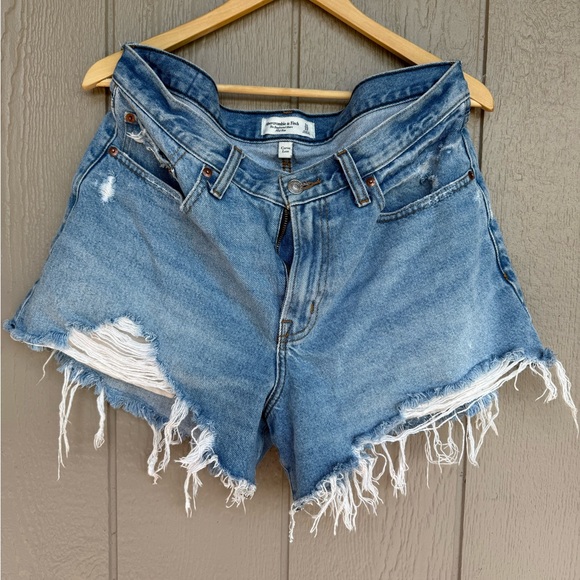 Abercrombie & Fitch Distressed Blue Jean Shorts - Picture 1 of 3